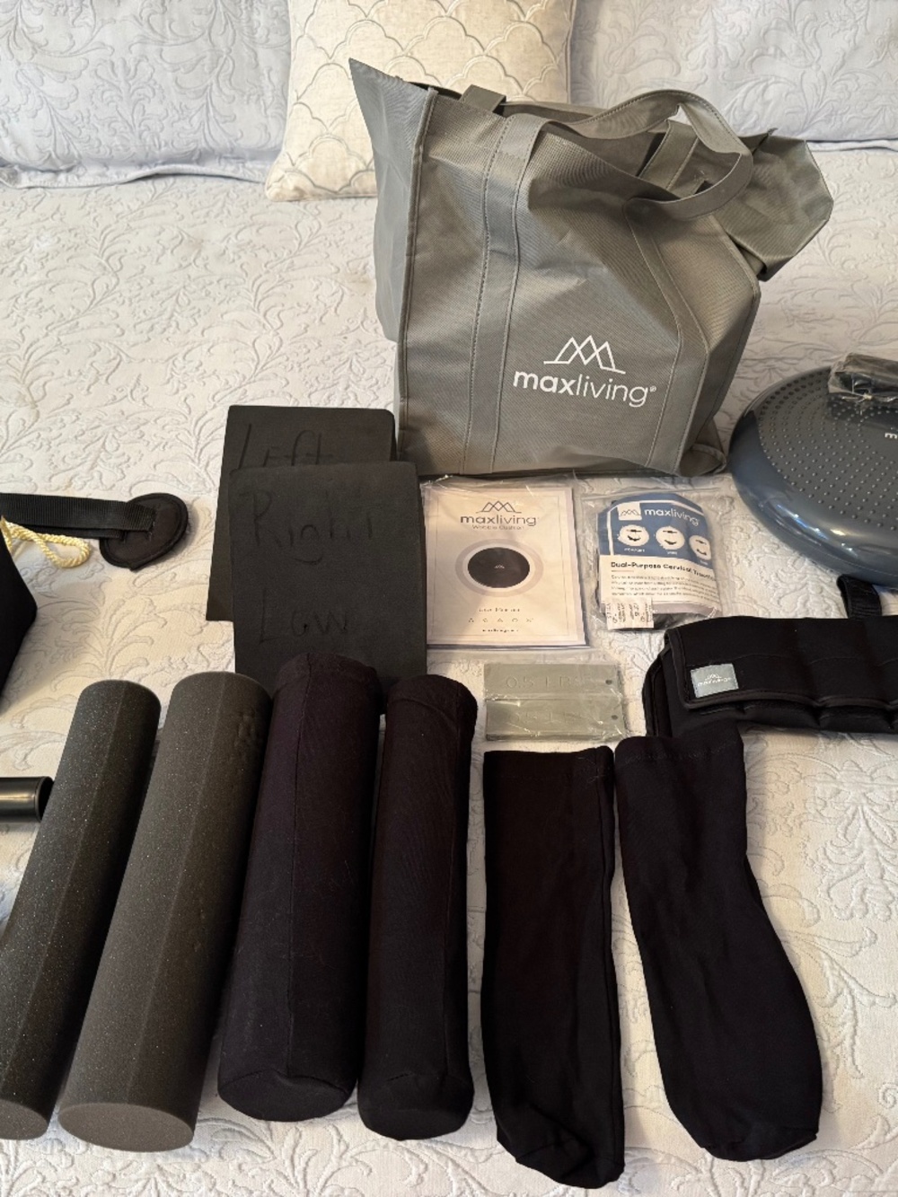 MaxLiving Cervical Spinal Kit with Wobble Cushion, Rolls, Wedges, & Manual